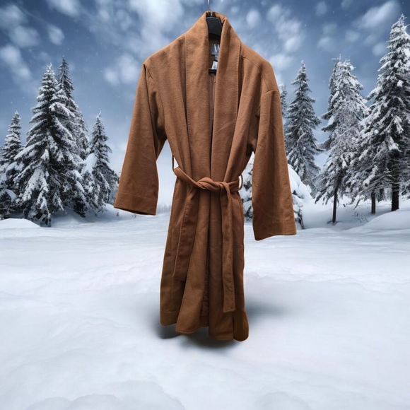 New Worthington Brown Lined Belted Lady Coat , M - Picture 9 of 9